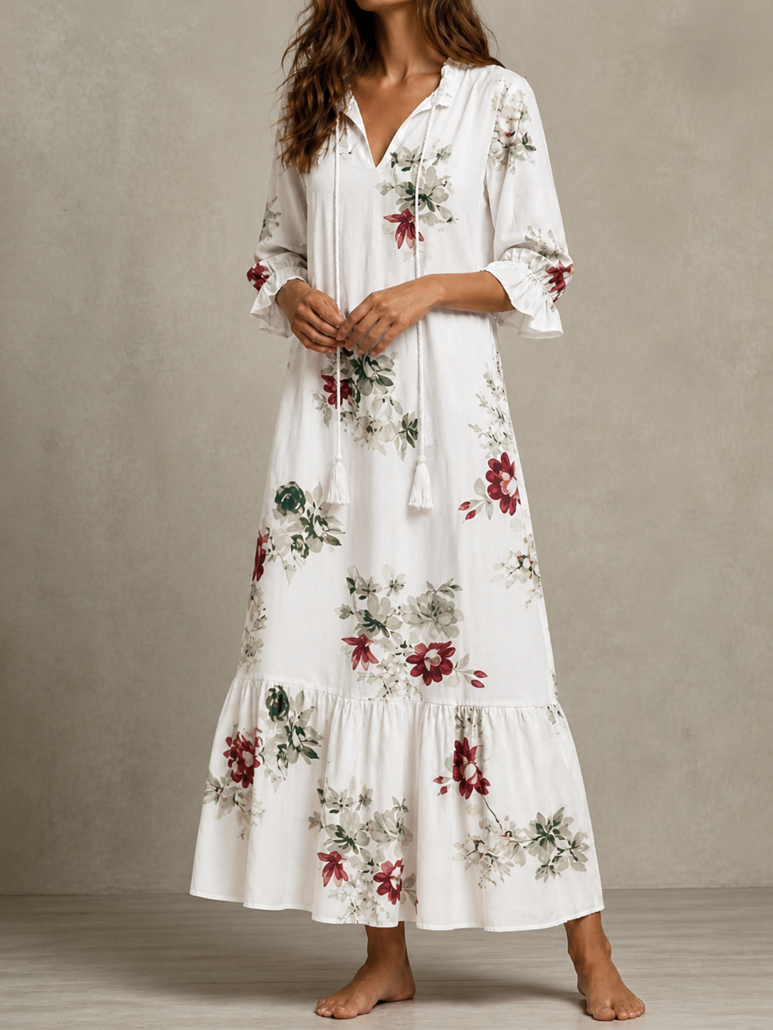 Luna | Vestido midi de estilo bohemio desenfadado