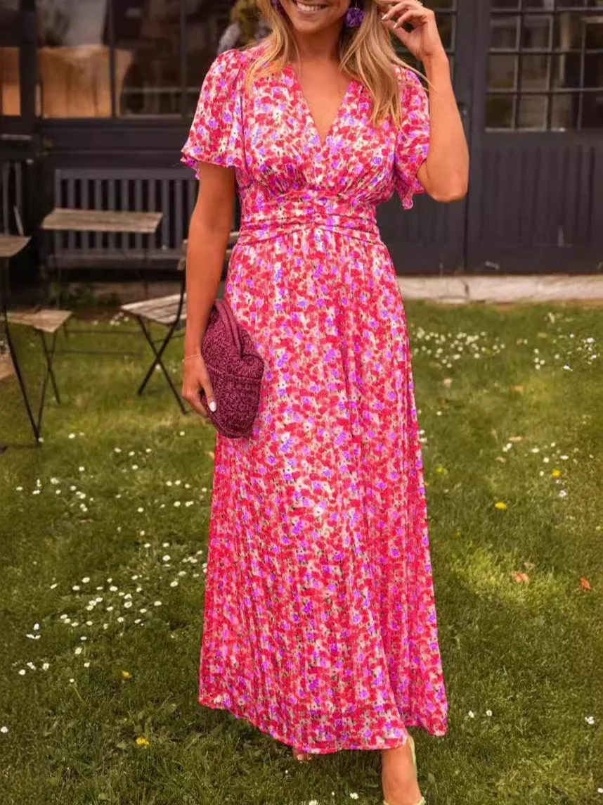 Elvira - Vestido largo y vaporoso con estampado floral
