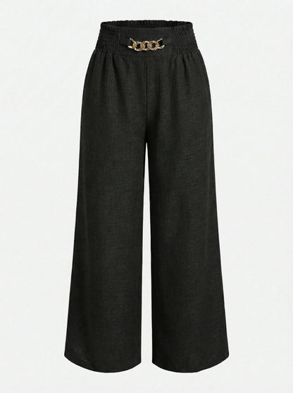 Palacio | Pantalones con detalle Dorado