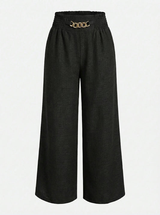 Palacio | Pantalones con detalle Dorado