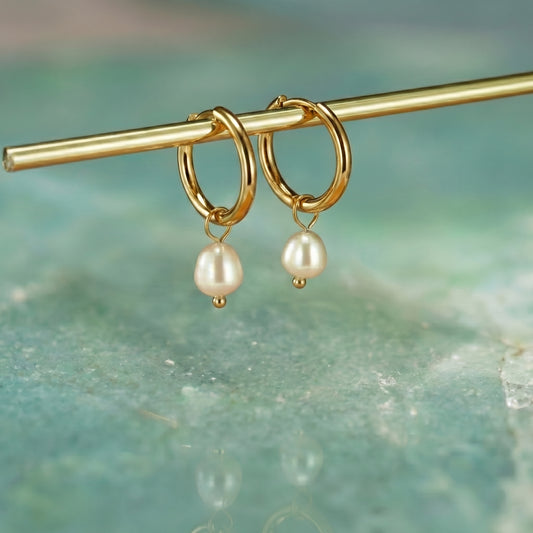 Bella - Pendientes de perlas de agua dulce