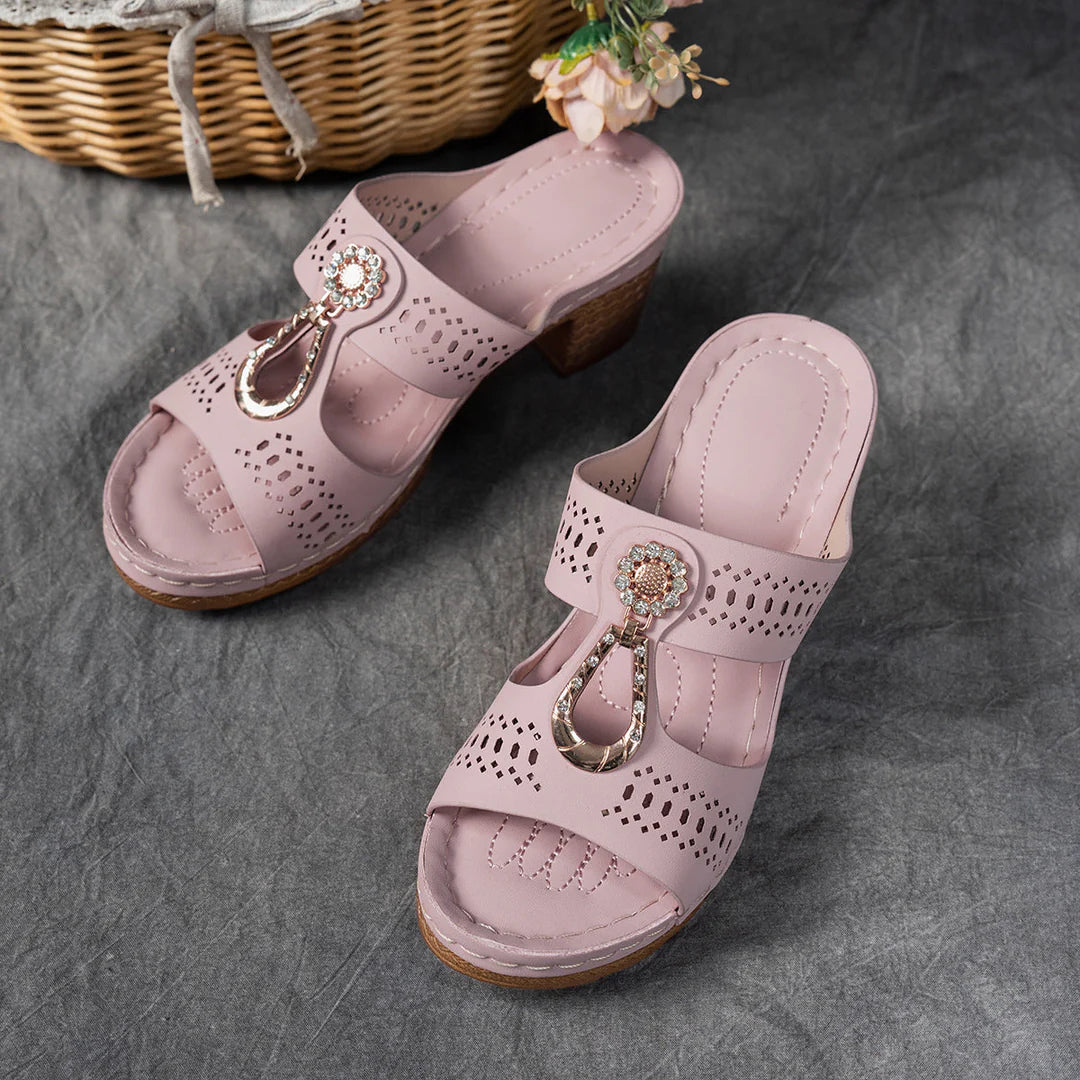 Isabel™ | Sandalias ortopédicas cómodas con tacón alto