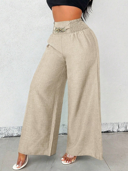 Palacio | Pantalones con detalle Dorado