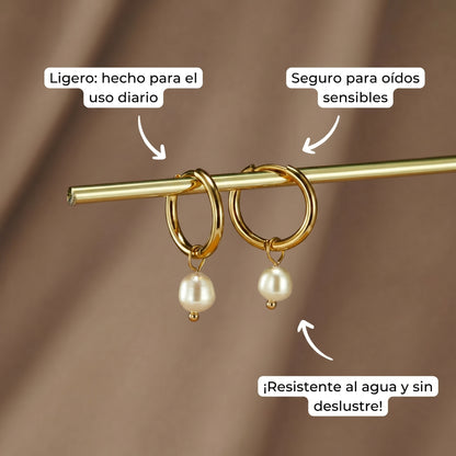 Bella - Pendientes de perlas de agua dulce