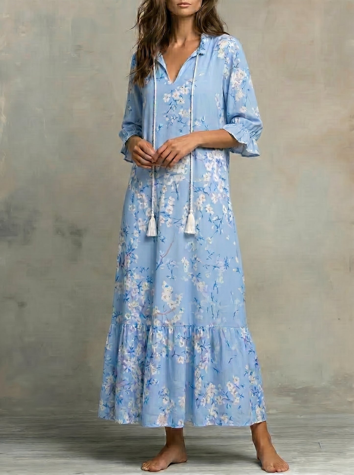 Luna | Vestido midi de estilo bohemio desenfadado