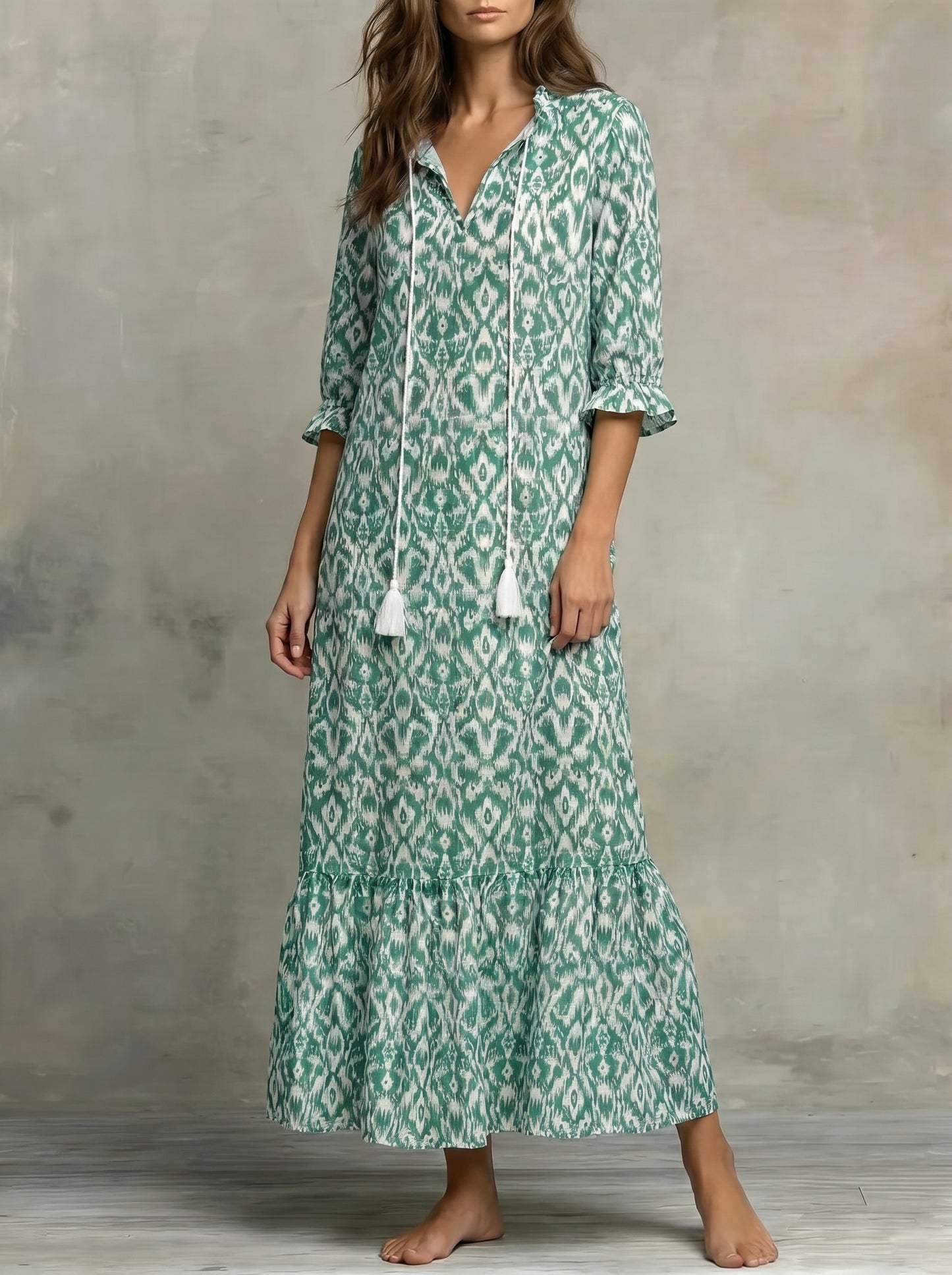 Luna | Vestido midi de estilo bohemio desenfadado