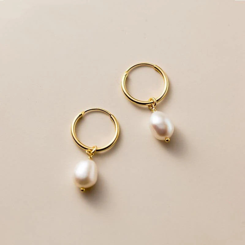 Bella - Pendientes de perlas de agua dulce