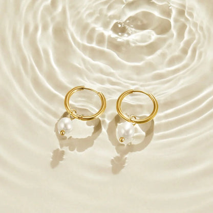 Bella - Pendientes de perlas de agua dulce