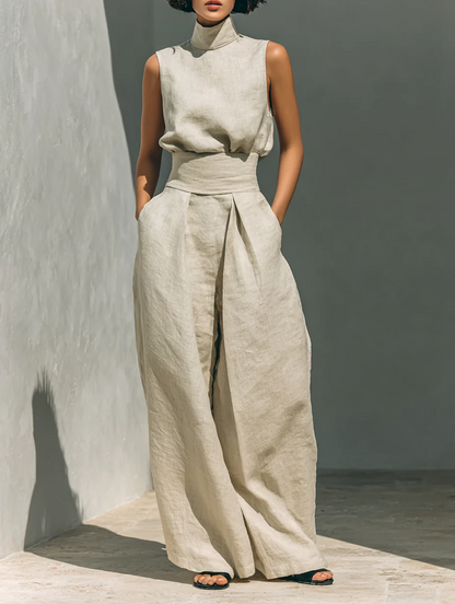 Maria | Conjunto top de tirantes y pantalones anchos para mujer