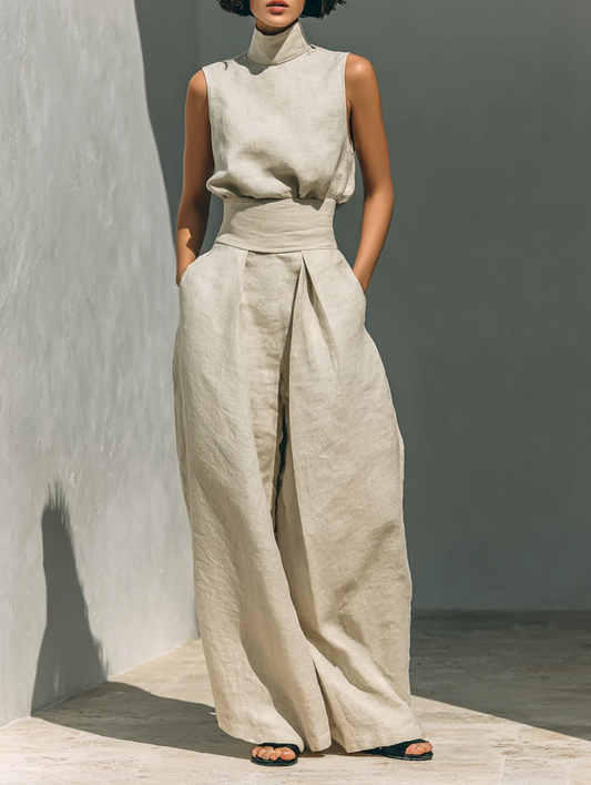 Maria | Conjunto top de tirantes y pantalones anchos para mujer