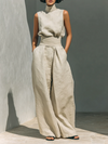 Maria | Conjunto top de tirantes y pantalones anchos para mujer