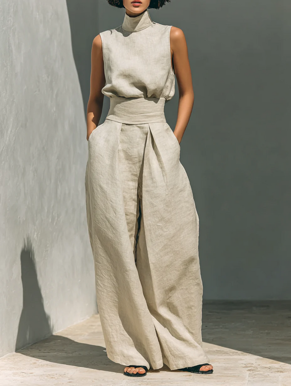 Maria | Conjunto top de tirantes y pantalones anchos para mujer