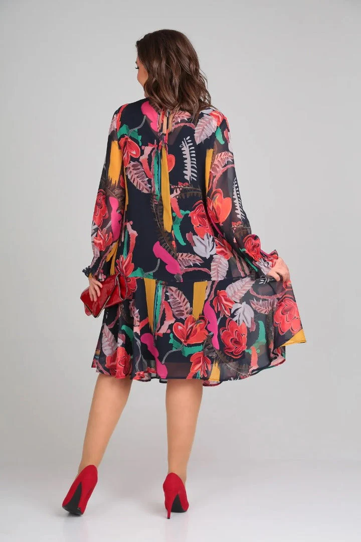 Flores - Vestido elegante con estampado floral