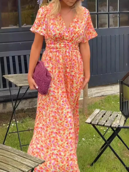Elvira - Vestido largo y vaporoso con estampado floral