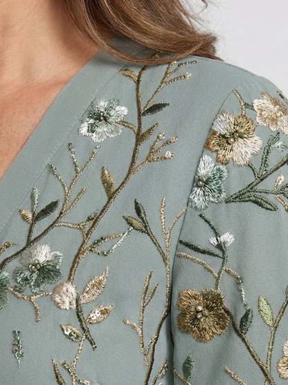 Eloisa | Vestido largo con estampado floral y cuello en V