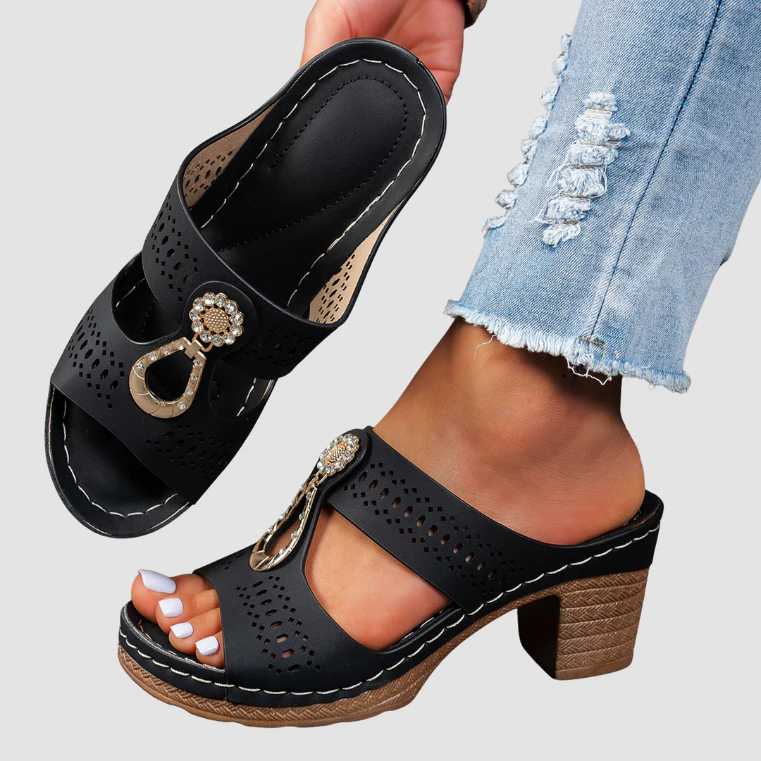 Isabel™ | Sandalias ortopédicas cómodas con tacón alto