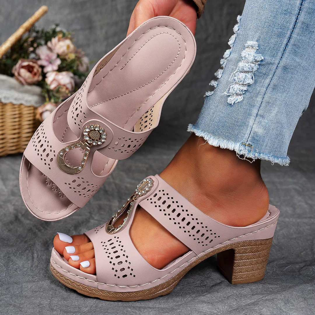 Isabel™ | Sandalias ortopédicas cómodas con tacón alto