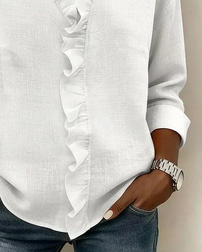 Chiara™ | Blusa con escote en V y volantes delicados