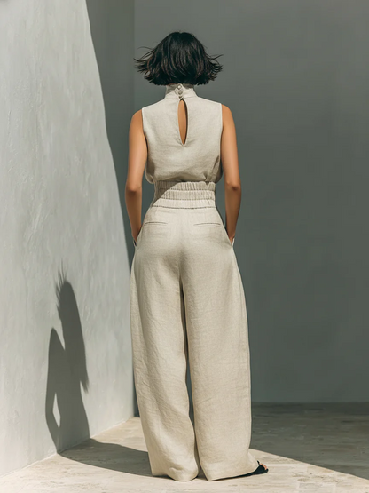 Maria | Conjunto top de tirantes y pantalones anchos para mujer