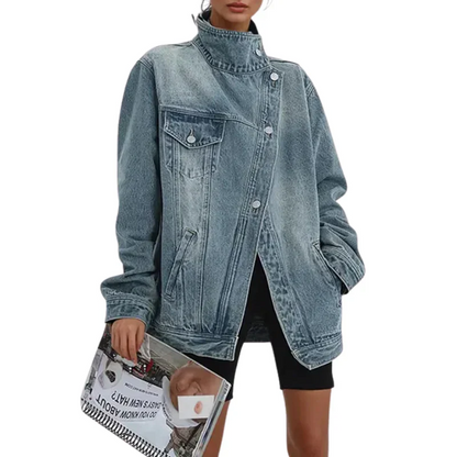 Cleo |  Chaqueta asimétrica urbana con botones