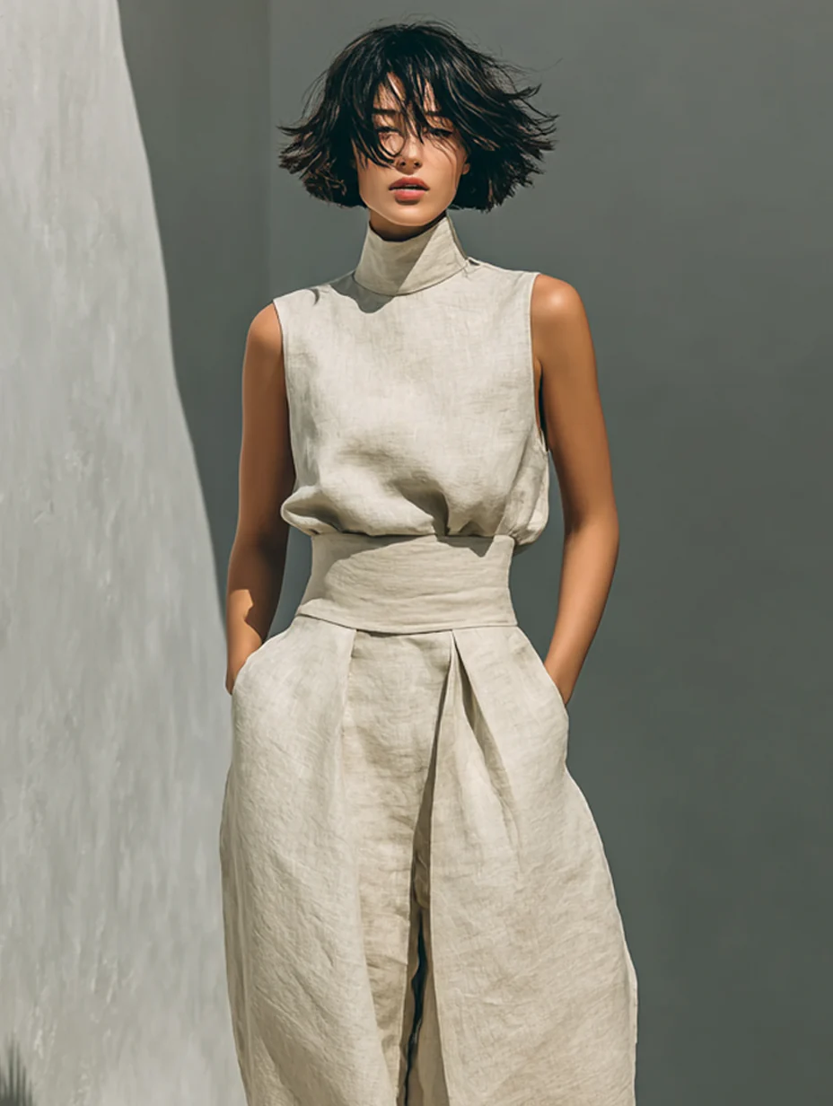 Maria | Conjunto top de tirantes y pantalones anchos para mujer