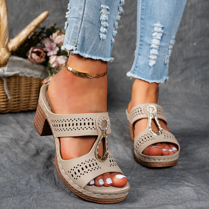 Isabel™ | Sandalias ortopédicas cómodas con tacón alto