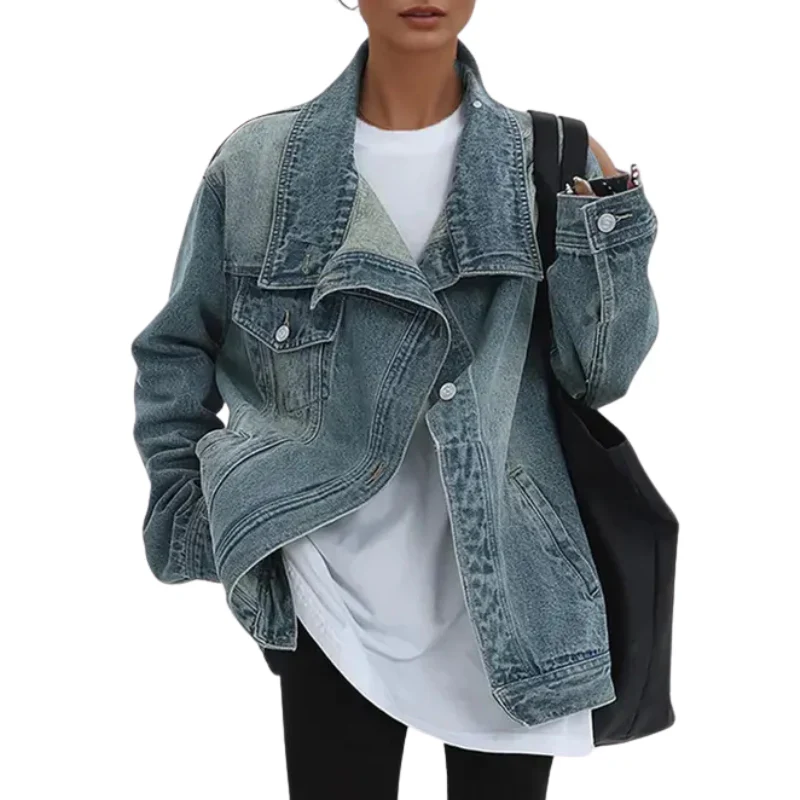 Cleo |  Chaqueta asimétrica urbana con botones