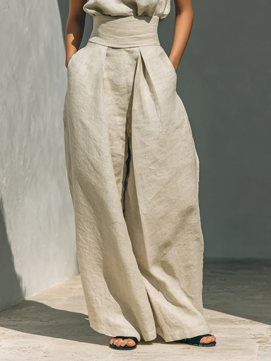 Maria | Conjunto top de tirantes y pantalones anchos para mujer