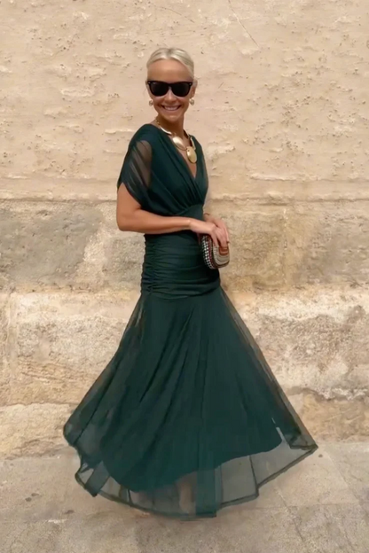 Luisa | Vestido largo de fiesta elegante con cuello en V