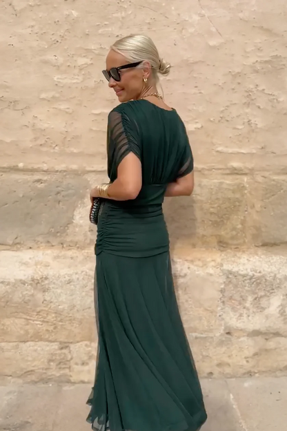 Luisa | Vestido largo de fiesta elegante con cuello en V