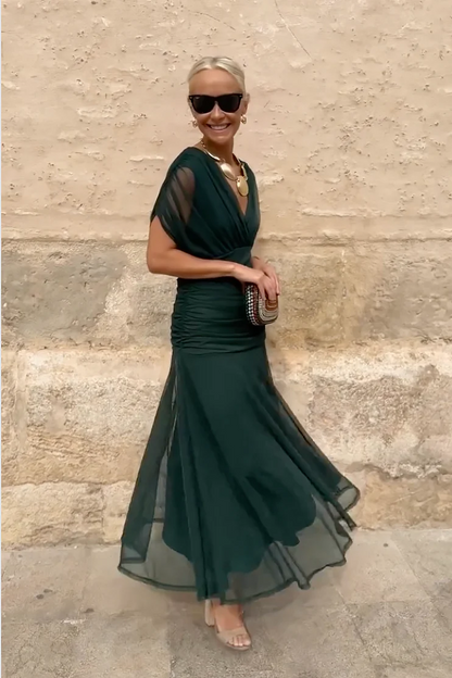 Luisa | Vestido largo de fiesta elegante con cuello en V