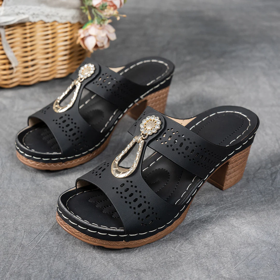 Isabel™ | Sandalias ortopédicas cómodas con tacón alto