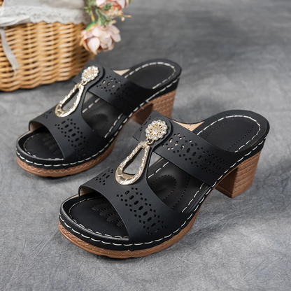Isabel™ | Sandalias ortopédicas cómodas con tacón alto