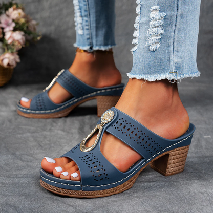 Isabel™ | Sandalias ortopédicas cómodas con tacón alto