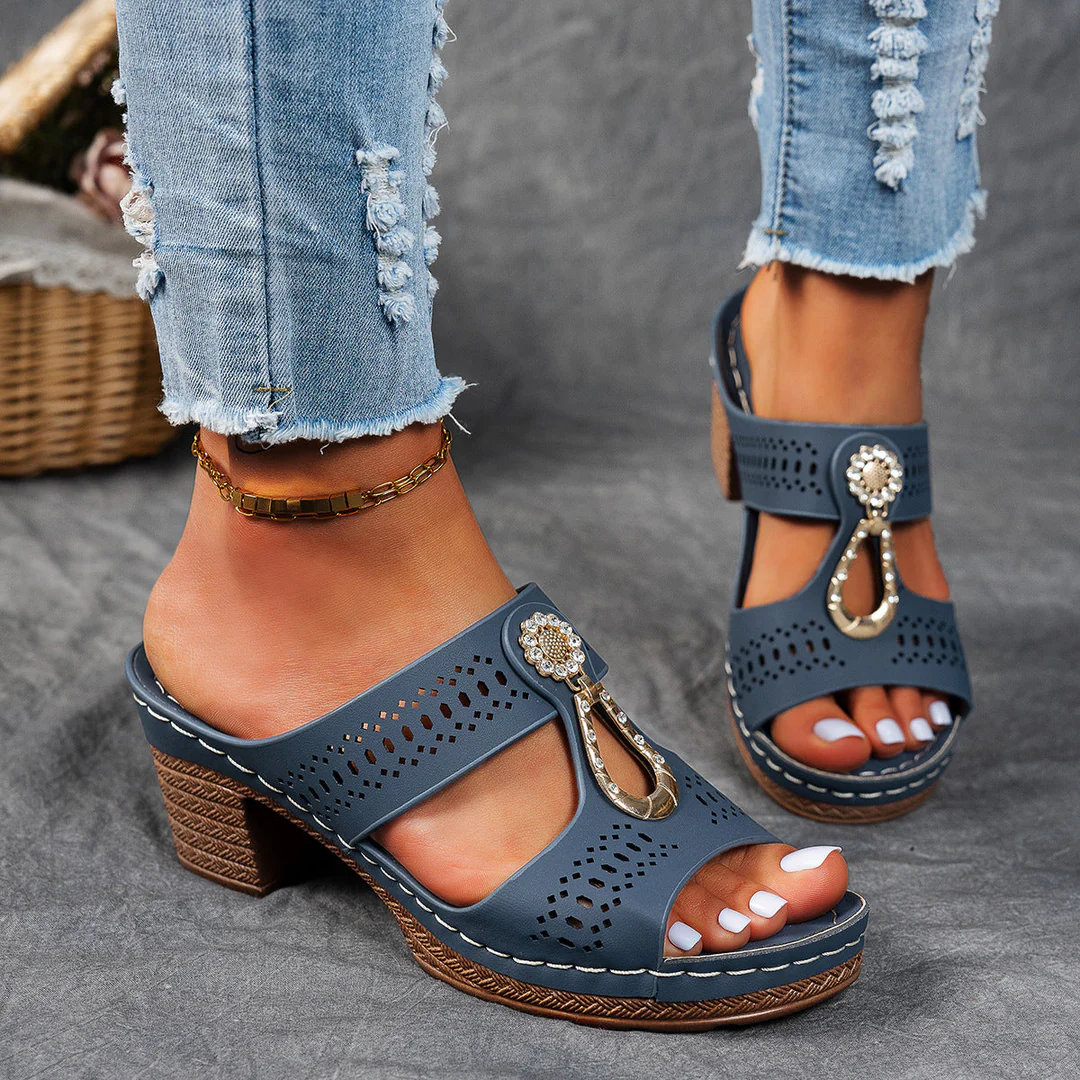 Isabel™ | Sandalias ortopédicas cómodas con tacón alto