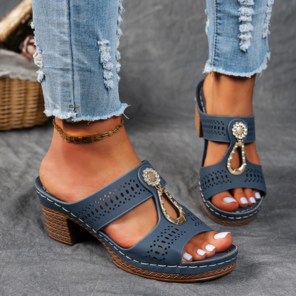 Isabel™ | Sandalias ortopédicas cómodas con tacón alto