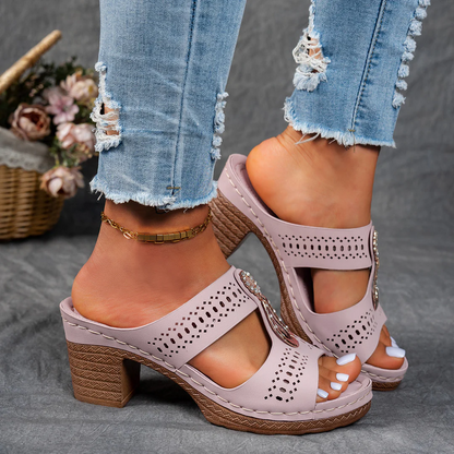 Isabel™ | Sandalias ortopédicas cómodas con tacón alto