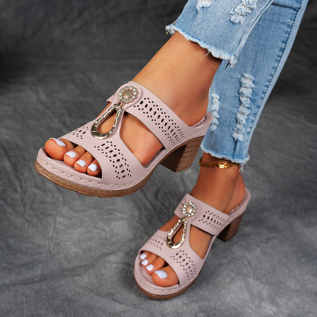 Isabel™ | Sandalias ortopédicas cómodas con tacón alto