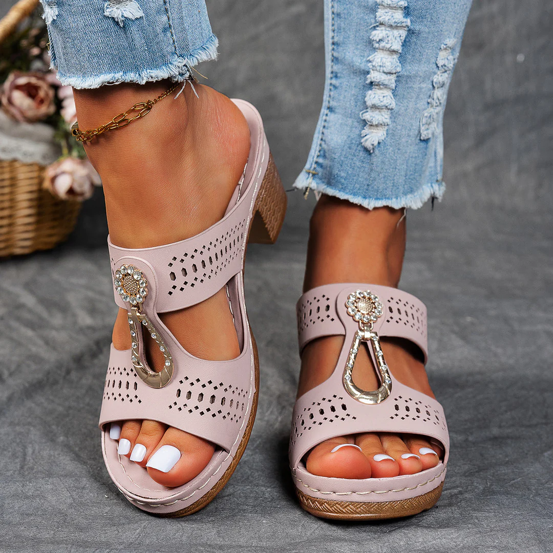 Isabel™ | Sandalias ortopédicas cómodas con tacón alto