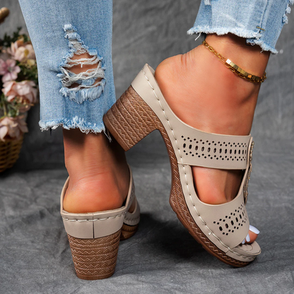 Isabel™ | Sandalias ortopédicas cómodas con tacón alto