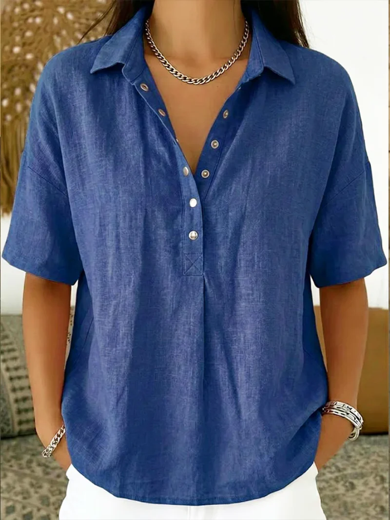 Cristina Pulido® | Blusa con cuello y detalles de botones (TEMPORALMENTE 1+1 GRATIS)