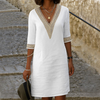 Elisa | Vestido elegante de manga media con cuello en V